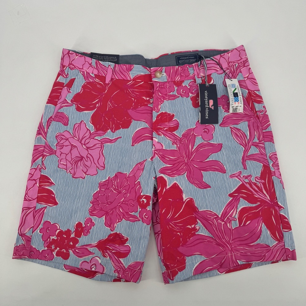 Vineyard Vines Kentucky Derby Breaker Shorts Mens 36 Roses and Posies 1H001243